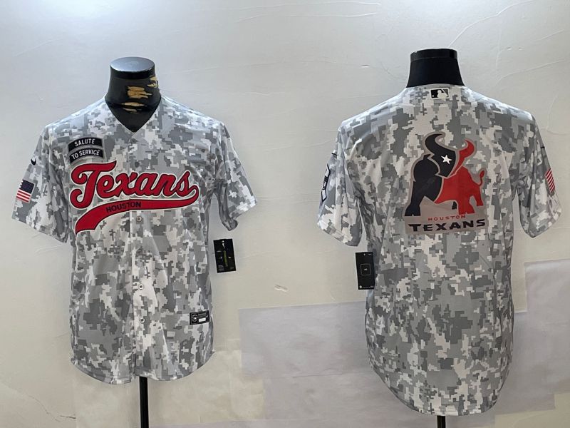 Men Houston Texans Blank Nike Arctic Camo 2024 Salute to Service Limited NFL Jersey style 3